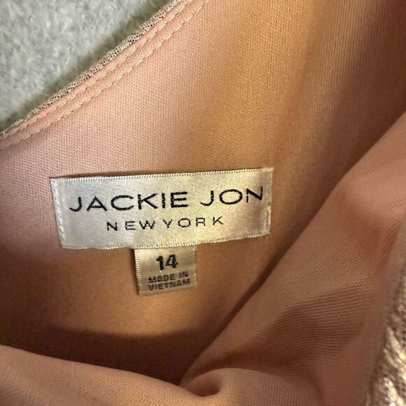 Vintage Jackie Jon Women's 14 Metallic Gold Embellished Evening Wear Mini Dress - Picture 3 of 9